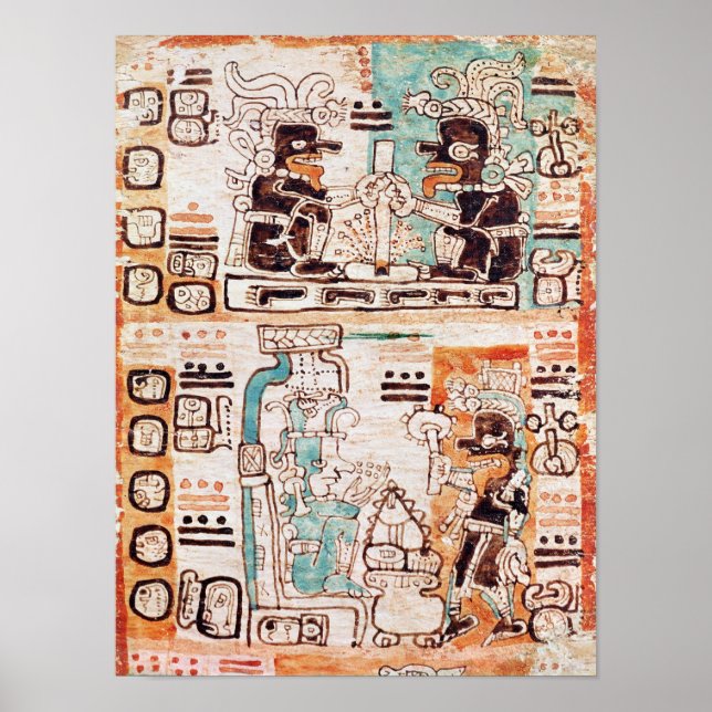 Detail from a Mayan codex Poster (Front)
