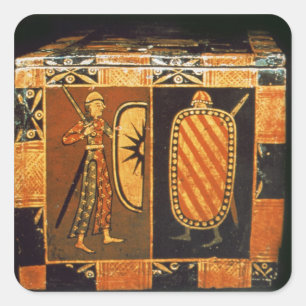 Detail from a wedding chest square sticker