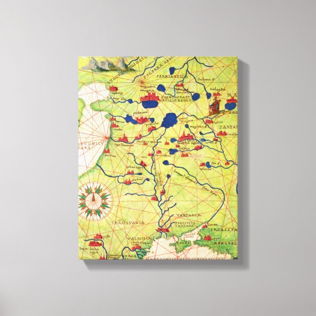 Detail from Europe and Central Asia Canvas Print (Front)