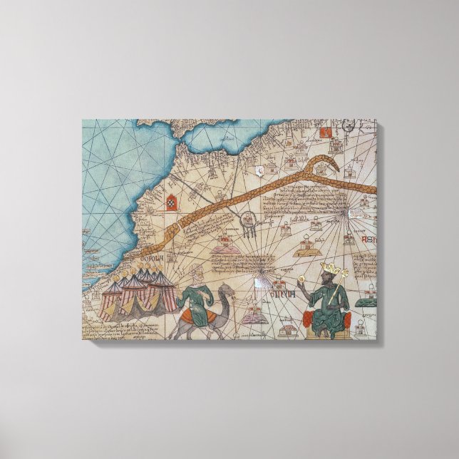 Detail from the Catalan Atlas, 1375 Canvas Print (Front)