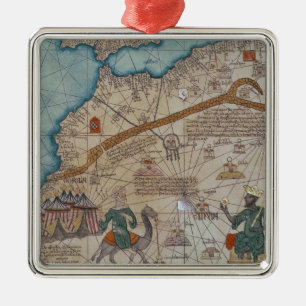 Detail from the Catalan Atlas, 1375 Metal Tree Decoration