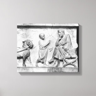 Detail from the sarcophagus of Cornelius Canvas Print