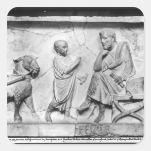 Detail from the sarcophagus of Cornelius Square Sticker