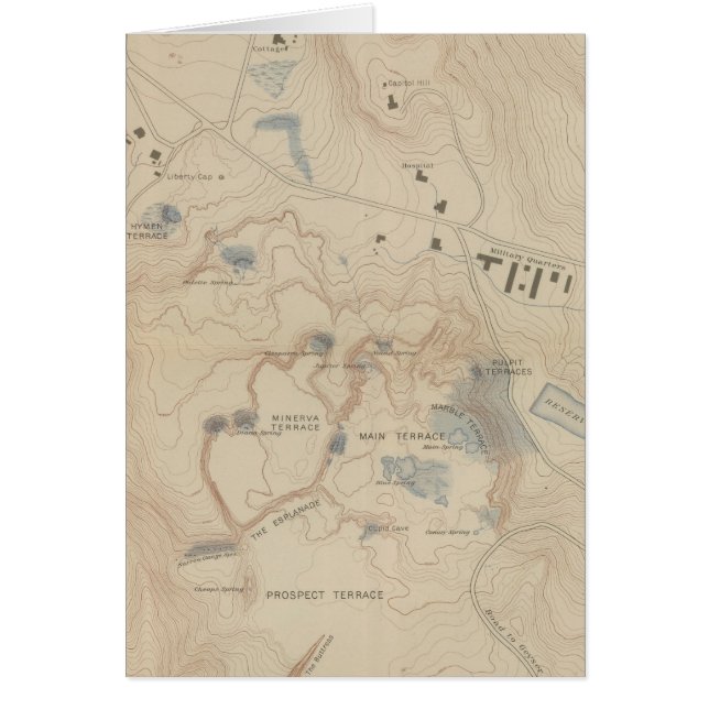 Detail Map of Mammoth Hot Springs (Front)