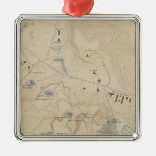 Detail Map of Mammoth Hot Springs Metal Tree Decoration