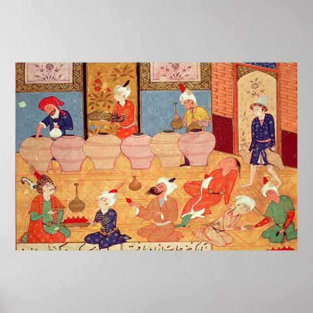 Detail of a banquet with musicians poster (Front)