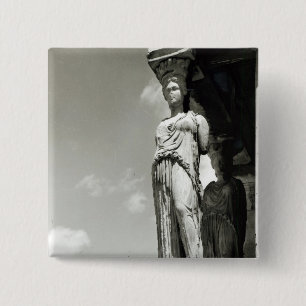 Detail of a caryatid from the Erechtheion 15 Cm Square Badge