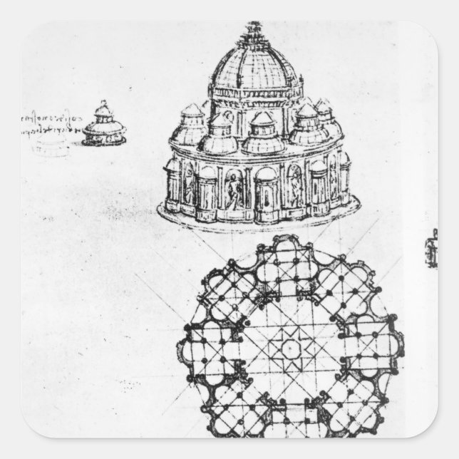 Detail of a Centralised church, c.1488 Square Sticker (Front)