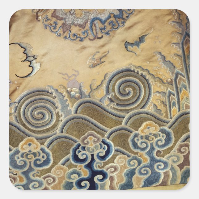 Detail of a funerary robe, Qing Dynasty Square Sticker (Front)