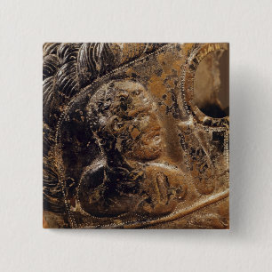 Detail of a gladiator's mask 15 cm square badge
