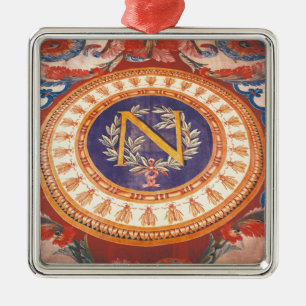 Detail of a rug with the 'N' of Napoleon I Metal Tree Decoration