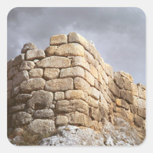 Detail of a stone wall square sticker