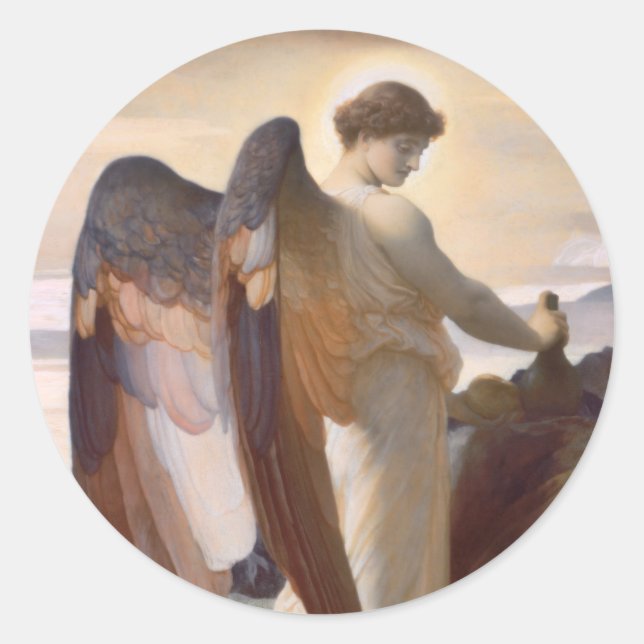 Detail of Angel, Elijah in the Wilderness Classic Round Sticker (Front)
