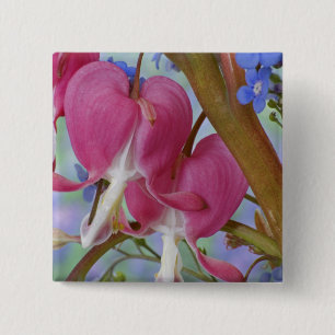 Detail of bleeding hearts and Brunnera Jack 15 Cm Square Badge