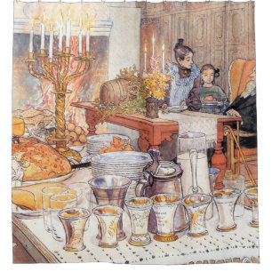 Detail Of Christmas Eve - Carl Larsson 1906 Shower Curtain