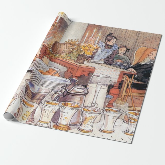 Detail Of Christmas Eve - Carl Larsson 1906 Wrapping Paper (Unrolled)