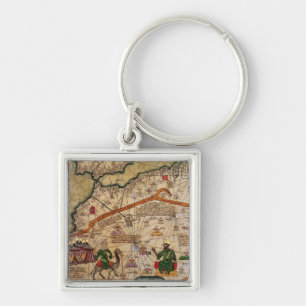 Detail of Copy of a Catalan Map of Europe Key Ring
