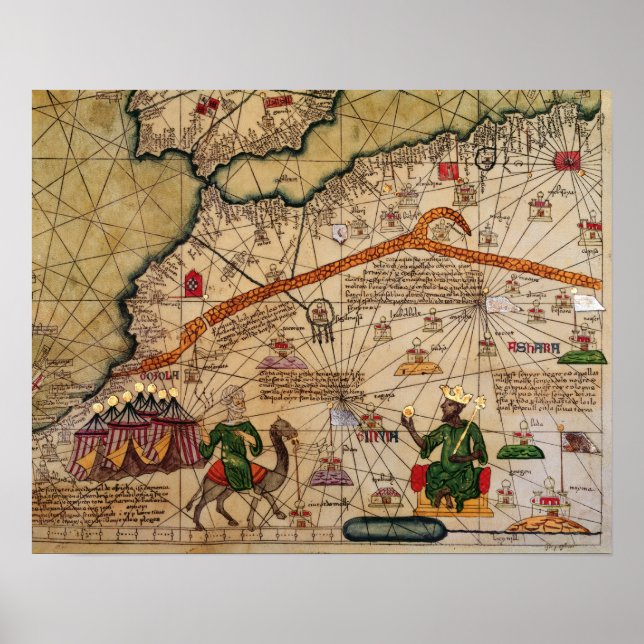 Detail of Copy of a Catalan Map of Europe Poster (Front)