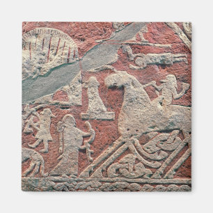Detail of figures illustrating a saga magnet