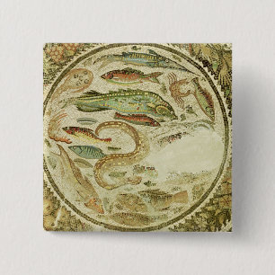 Detail of fish, The Four Seasons, from Vega Baja 15 Cm Square Badge