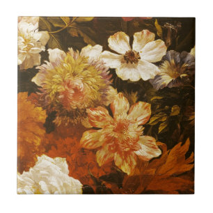 Detail of Flowers (oil on canvas) Tile