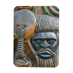 Detail of Kanak totem pole, Noumea, New Magnet