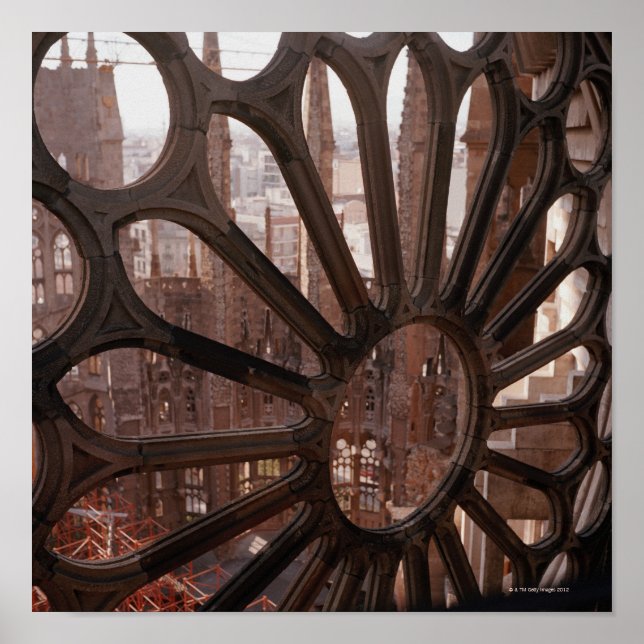 Detail of La Sagrada Familia, Barcelona, Spain Poster (Front)