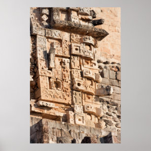 Detail Of Magician Pyramid, Yucatan, Mexico Poster