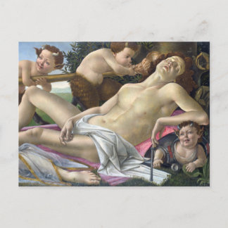 Detail of Mars, Venus and Mars by Botticelli Postcard