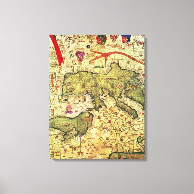 Detail of North Africa and Europe Canvas Print (Front)