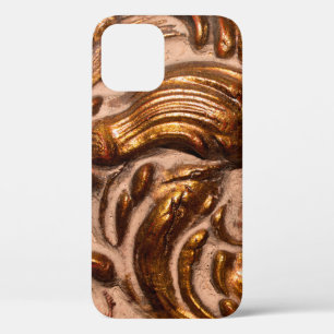 detail of ornamental picture frame, bronze colour. iPhone 12 case