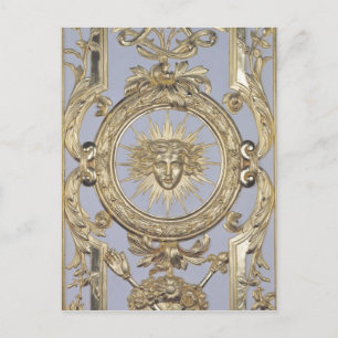 Detail of panelling depicting postcard