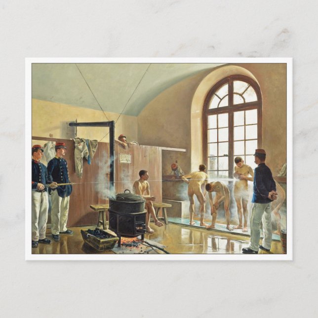 Detail of Showers at the Regiment by Eugene Chaper Postcard (Front)