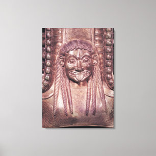 Detail of the gorgon handle from a krater canvas print