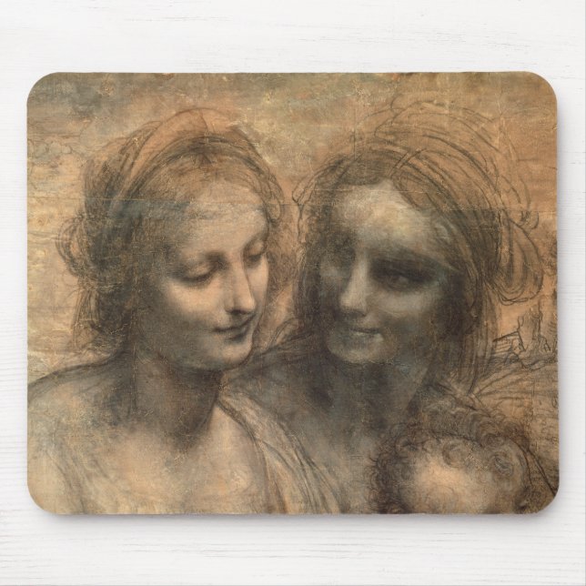 Detail of the Heads of the Virgin and St. Anne Mouse Pad (Front)