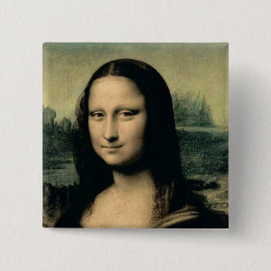 Detail of the Mona Lisa, c.1503-6 15 Cm Square Badge