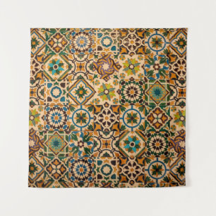 Detail of the traditional tiles (azulejos) from fa tapestry