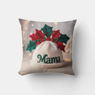 Detailed 3D Baby Hat, Holly, Subtle "Mama" Cushion