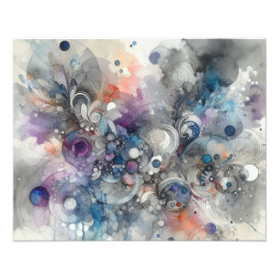 Detailed abstract watercolor painting photo print