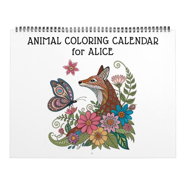 Detailed Animal Colouring Calendar (Cover)