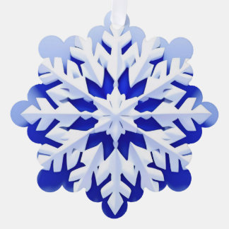 Detailed Blue Snowflake Tree Decoration Card