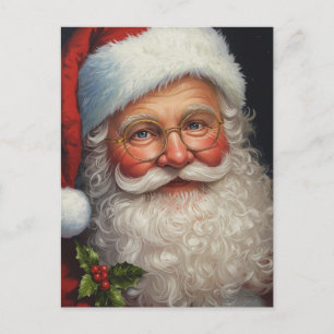 Detailed Classic Vintage Santa Claus Holiday Art Postcard