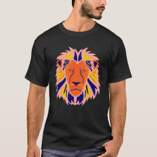 Detailed Colorful Lion Animal Head  Big Lion Head T-Shirt