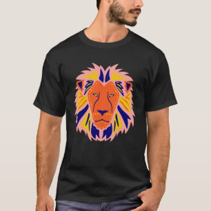 Detailed Colourful Lion Animal Head Big Lion Head T-Shirt