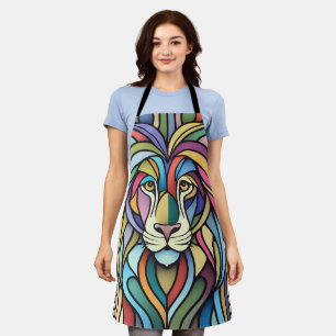 Detailed Colourful Lion Head Apron