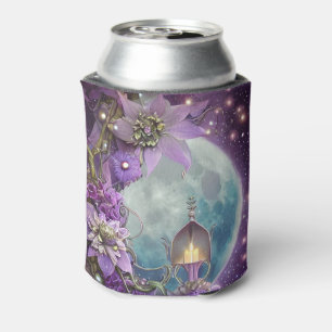 Detailed Fantasy Purple Moon Flower Can Cooler