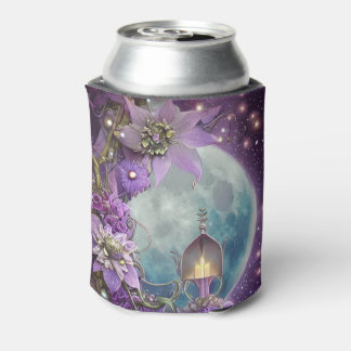 Detailed Fantasy Purple Moon Flower  Can Cooler