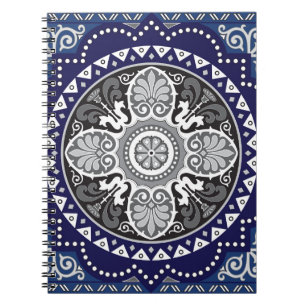 Detailed Floral Scarf Paisley Design Notebook