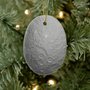 Detailed Full Moon Photo High-Res Lunar Surface Ceramic Tree Decoration