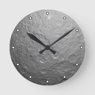 Detailed Full Moon Photo High-Res Lunar Surface Round Clock
